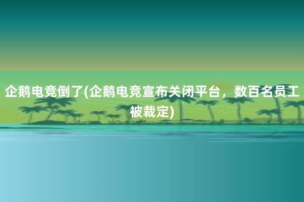 企鹅电竞倒了(企鹅电竞宣布关闭平台，数百名员工被裁定)