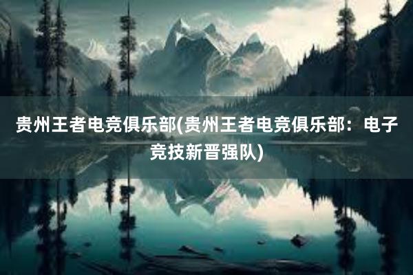 贵州王者电竞俱乐部(贵州王者电竞俱乐部：电子竞技新晋强队)