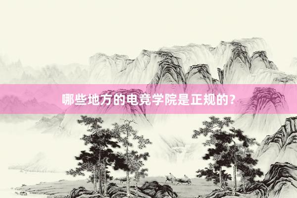 哪些地方的电竞学院是正规的？