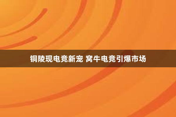 铜陵现电竞新宠 窝牛电竞引爆市场