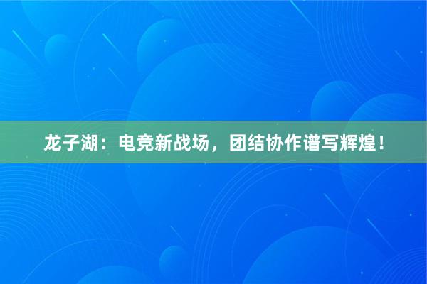 龙子湖：电竞新战场，团结协作谱写辉煌！